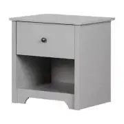 South Shore Nightstand 21.75"x22.5" Minimalist 1-Drawer Particle Board Soft Gray