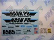 Nashville, TN Metro Police 1/24 2025 Waterslide Decals Fits 2022 Ford Explorer