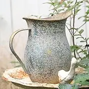 BIG FORTUNE Vintage Metal Flower Vase Milk Jug Vase Small Vases for Flowers Rustic Vase Vintage Decorative Pitcher Metal Rustic Vase Kitchen Decorations Metal Vases for Decor Rustic Milk Jug Decor