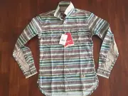 PRPS GOOD & CO PRPS Goods Brown/Horizontal Stripe Shirt(SMALL) $180