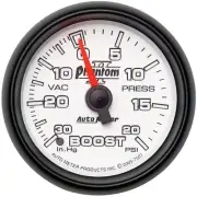 Autometer Phantom II 2-1/16in Boost Vacuum Gauge 30in/Hg 20PSI Mechanical AU7507