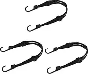 iplusmile 3pcs Elastic Luggage Tie Down Straps with Hooks Durable Black Bungee Fixing Belts for Outdoor Motorcycle and Bicycle Use Versatile Packing