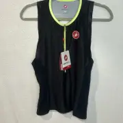 Castelli Rosso Corsa Free Tri Top Sleeveless Jersey Men's M Black/greenTriathlon