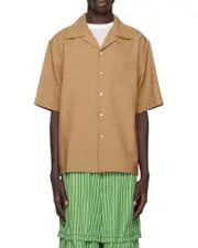 Cuban-collar shirt IT44 Brown