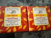 2pc Crabtree & Evelyn Oatmeal & wheatgerm Bar Soap Triple Milled 3.5oz ea new