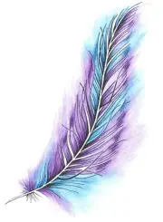 Blue Feather Framed Canvas watercolor Home decor wall quality Canvas print art