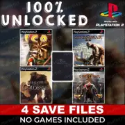 ICO Shadow of the Colossus God of War 1 & 2 PS2 Memory Card 100% Unlocked Beaten