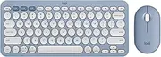 Logitech Pebble 2 Combo Wireless Bluetooth Keyboard & Mouse Sets, for ChromeOS, Windows(10/11), USB, Thin and Light Multi-Device with Customizable Keys and Buttons (Tonal Blue)