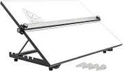 Liquidraw A2 Drawing Board Parallel Motion, Table Model with 5 Adjustable Working Angles, Includes Drawing Board Clips & Set Square, TTM02, White