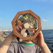 Wooden DIY Kaleidoscope Kit for Kid, Handmade Kaleidoscopes, Magic Rotating Tin Kaleidoscope Glasses Outdoor Educational Toys Eco-Friendly, for Nature Lovers G