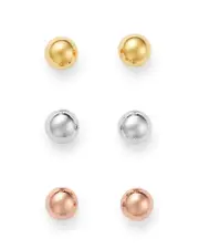 Bloomingdale's Fine Collection Ball Stud Earrings Set in 14K Yellow, White & Rose Gold