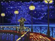 "Waltz" Printed Needlepoint Tapestry Canvas 6325