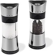 Cole & Mason 6-inch Horsham Salt & Pepper Mill Gift Set - Inverted Salt and Pepper Grinders - Refillable Seasoning and Spice Tools - Adjustable Salt and Peppercorn Grinder Settings - Chrome