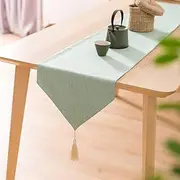 Nordic Style Table Runner Cotton Linen Simple Elegant Tassel Table Runners Coffee Table Flag Home Decor (Color : A, Size : 32 * 180cm)