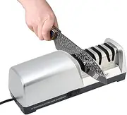 JOVANT 15 Degree Knife Sharpener, 3-in-1 Electric Knife Sharpener for Meat and Vegetable Knives, Professional for Coarse, Fine Grinding and Polishing Kitchen Knives (Including Chef's Knives)