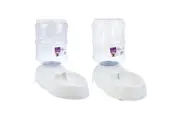 Automatic Plastic Pet Dog Cat Water Food GRAVITY Feeder Bowl Fountain Dispenser