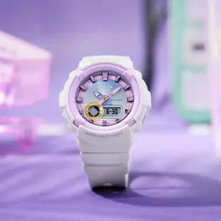 【CASIO 卡西歐】BABY-G 柔和粉彩撞色 運動防水電子錶(BGA-280PM-7A)