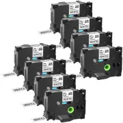 8PK Black/White Label Tape Compatible for Brother P-touch PT350 TZ Tze-251 1"