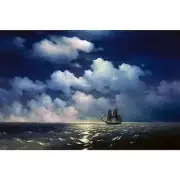 Aivazovsky, The Brig Mercury Encounter Turkish, Pearl Photo Paper, 28" x 42"