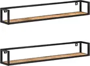 Wall Shelves 2 pcs 120 cm Rough Mango Wood Floating Storage Home Decor