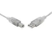 O-8Ware 0.5m USB 2.0 Cable USB-A to USB-B Printer Cable Male to Male - Transp...