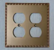 Egg & Dart Aged Bronze Switch Plate Cover Wallplate 2 Duplex (No Screws)