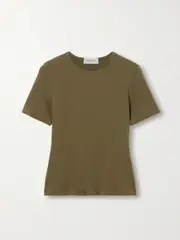 [Matteau] Matteau - + Net Sustain Organic Cotton-blend Jersey T-shirt - Green - 1 1 Green