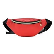 2 Pcs Women Sports Outdoor Running Waist Bag Fashion Delicate Texture Mobile Phone Bag Cross-bag Shoulder Bag red