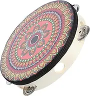 COSMEVIVI Hand Held Tambourine Wooden Percussion Instrument for Dance Music Performance Compact Durable Design Produces Crisp Sound for Beginners and Professionals