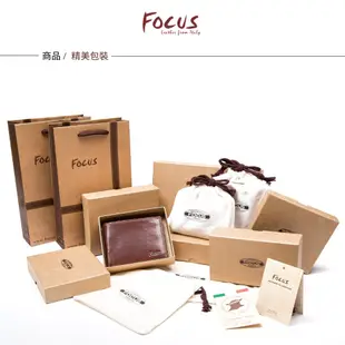 FOCUS經典原皮雙層長夾拉鍊包/附手挽帶(FTC3566)