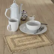 Placemat Cobblestone Jute Farmhouse 10x15 Rect Braided Table Decor VHC Brands