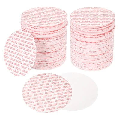 150Pcs 83mm/3.27" Adhesive Round PS Pressure Sensitive Seals Red Text, White