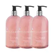3 x Baylis & Harding Anti-Bacterial Hand Wash Wild Rhubarb & Pink Pepper 500mL