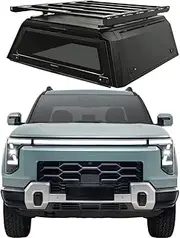 ATATNK Off-Road Hard Type Aluminum Alloy Topper Camper Pickup Tonneau Cover 4x4 Pickup Truck Canopy Camper Shell for Truck Compatible for F150 Ranger