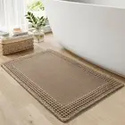 Waffle Bath Mat for Bathroom, Super Absorbent Bathroom Rugs Non Slip Machine ...