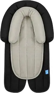 COOLBEBE Upgraded 2-in-1 Head & Body Supports for Newborn Infant - Extra Soft Breathable Car Seat Insert Cushion Pad, Perfect for Carseat, Stroller, Swing, Bouncer Black, CBHS-003B