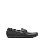 [Fendi] Fendi Leather Logo-plaque Loafers 8 US BLACK