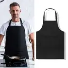 Black Waterproof Apron with large pocket Chef Work Apron BBQ