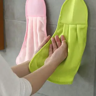 珊瑚絨搓擦手巾浴室可愛兒童廚房掛式毛巾加厚抹手吸水大號擦手布