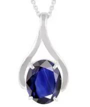 9.25 Ratti 8.00 Carat Blue Sapphire Nilam/Neelam Stone Silver Plated Pendant Loc