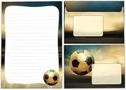 Writing Paper Set Letter Pad with Envelope for Boys Children Football Gold Children's Motif Letter Paper Pad Lined (A5 Pad with 25 Sheets + 15 Envelopes)
