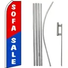 Sofa Sale Red / White / Blue Swooper Flag & 16ft Flagpole Kit/Ground Spike