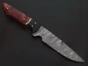 9.5" CUSTOM HAND MADE DAMASCUS STEEL SKINNER KNIFE RESIN HANDLE W/SHEATH M996