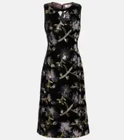 [Diane von Furstenberg] Diane von Furstenberg Coral sequined floral midi dress AU 14 black