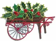Custom Cart Flower Mistletoe Embroidered Iron on/Sew patch [8" X 6"]