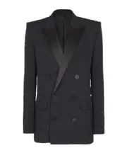 Balmain Double-Breasted Notched-Lapels Blazer FR54,FR48,FR50,FR52 Black