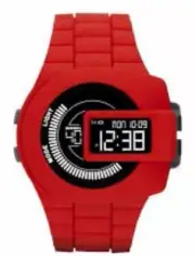 NEW Diesel DZ7276 Digital Black Dial Men's Watch Red Rubber Strap