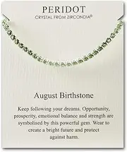 [Philip Jones] August Birthstone Friendship Bracelet with Peridot Zircondia® Crystals, Crystal, Zircondia® Crystal
