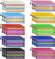 30pcs Mesh Zipper Pouch, Zipper Pencil Pouch B6 Net Zipper Pouch Multipurpose Travel Mesh Bag Plastic Colorful Small Pencil Pouches with Zipper to Storage Cosmetics Stationery Office Supplies,10 Color
