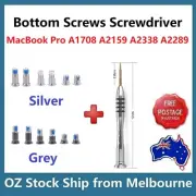 MacBook Pro 13" A1708 2016 2017 A2159 2019 Bottom Case Cover Screws Grey Silver